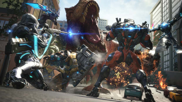 Exoprimal gameplay scene.